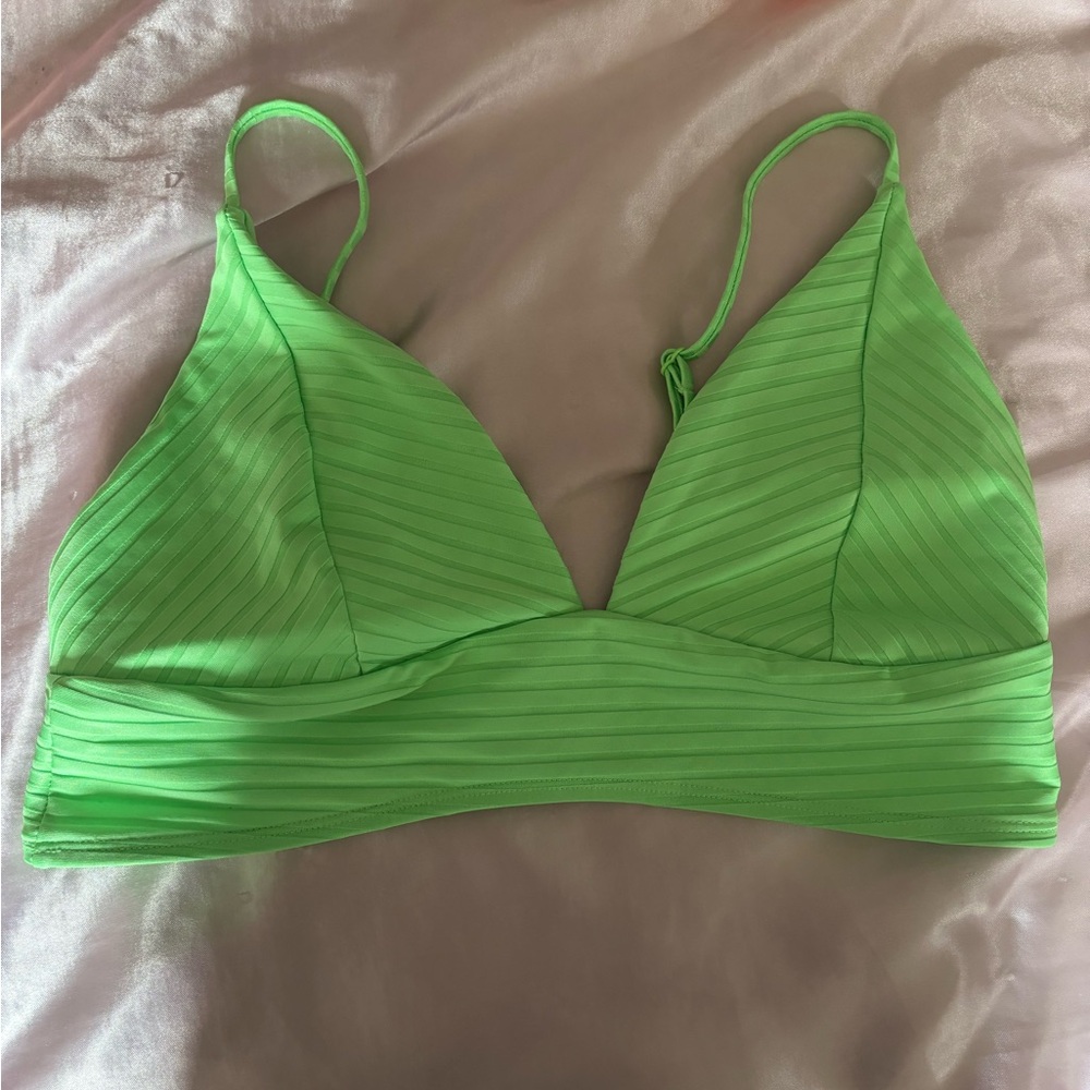 No Boundaries Lime Green Bikini Top